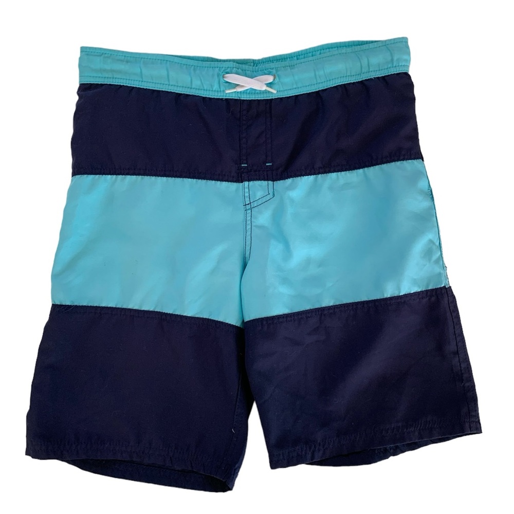 Cherokee Swim Trunks Stripes Drawstring Pockets Blue Men's Size Large
